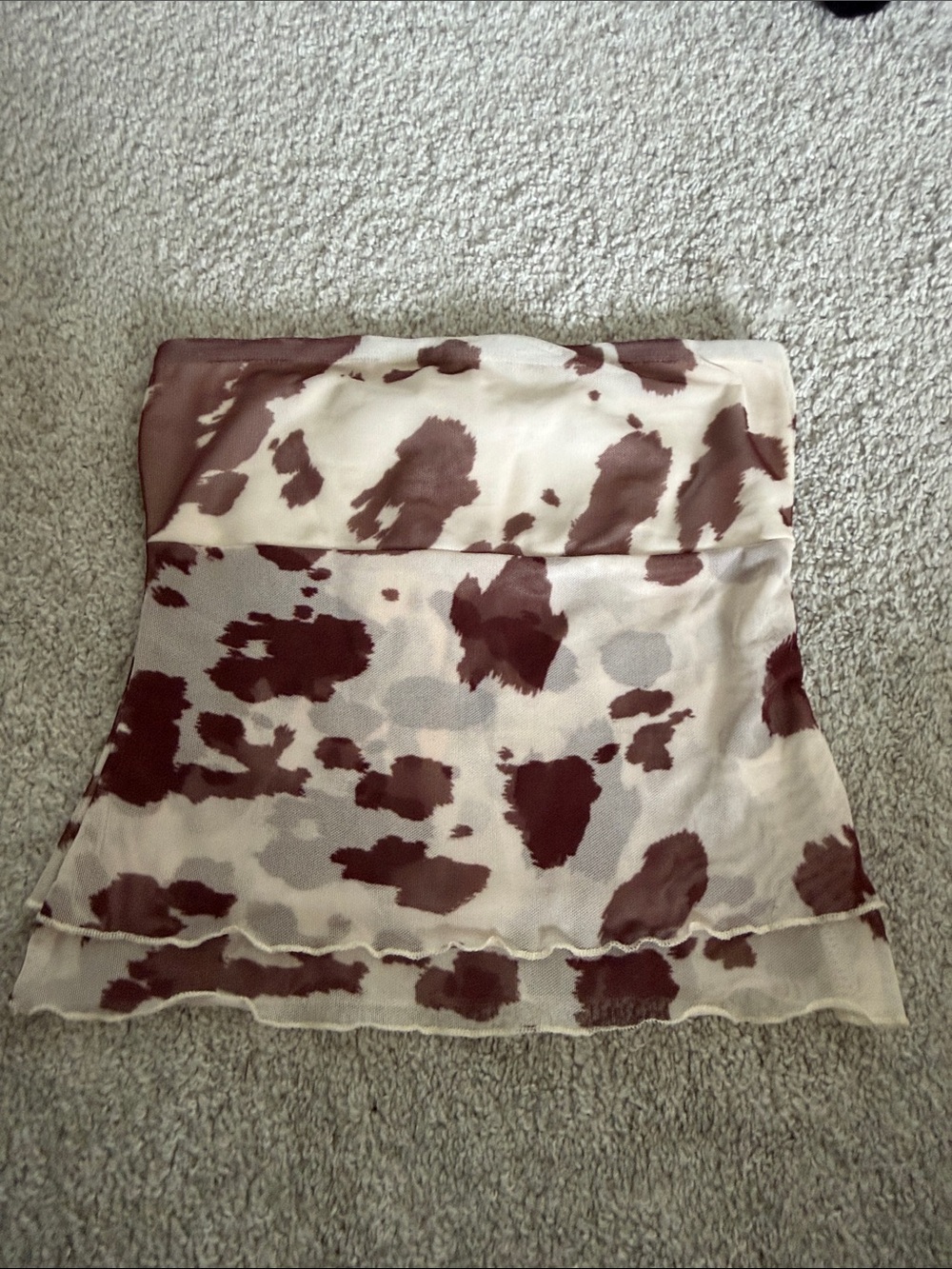 Women's Cow-Print tube topBrown and Cream